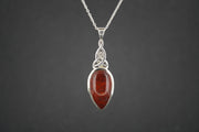 Scottish Red Jasper Sterling Silver Medium Drop Pendant