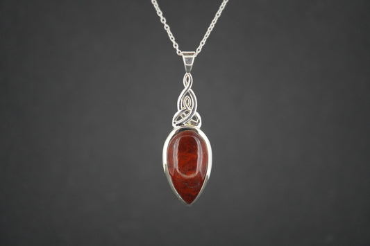 Scottish Red Jasper Sterling Silver Medium Drop Pendant