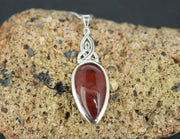 Scottish Red Jasper Sterling Silver Medium Drop Pendant