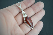 Scottish Red Jasper Sterling Silver Medium Drop Pendant