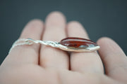 Scottish Red Jasper Sterling Silver Medium Drop Pendant