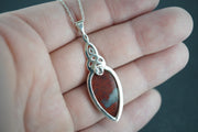 Scottish Red Jasper Sterling Silver Medium Drop Pendant