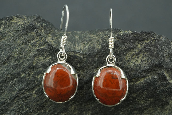 Campsie Fells Jasper Sterling Silver Medium Oval Earrings