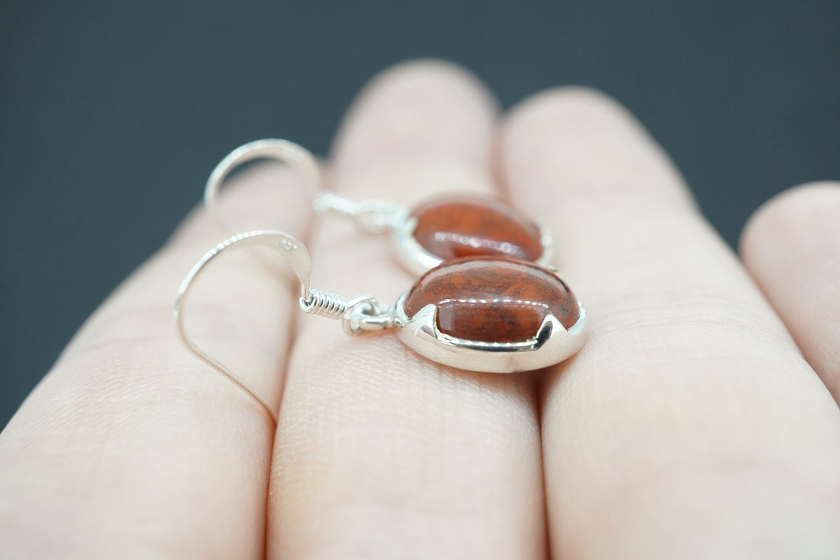 Campsie Fells Jasper Sterling Silver Medium Oval Earrings