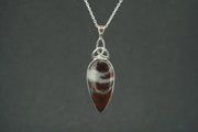 Scottish Red Jasper Sterling Silver Drop Celtic Pendant