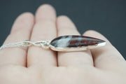 Scottish Red Jasper Sterling Silver Drop Celtic Pendant