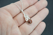 Scottish Red Jasper Sterling Silver Round Celtic Pendant