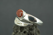 Scottish Red Jasper Sterling Silver Oval Wrap Ring