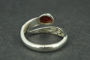 Scottish Red Jasper Sterling Silver Oval Wrap Ring