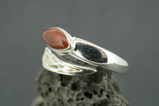 Scottish Red Jasper Sterling Silver Marquise Wrap Ring