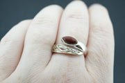 Scottish Red Jasper Sterling Silver Marquise Wrap Ring