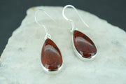 Scottish Red Jasper Sterling Silver Drop Earrings