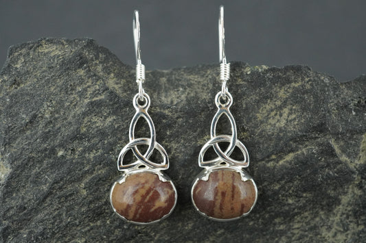 Arthurs Seat Sterling Silver Oval Celtic Earrings