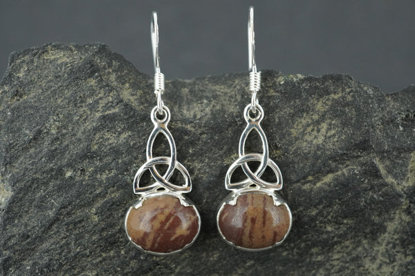 Arthurs Seat Sterling Silver Oval Celtic Earrings