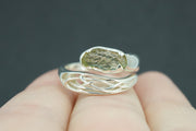 Moldavite Sterling Silver Wrap Ring