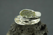 Moldavite Sterling Silver Wrap Ring