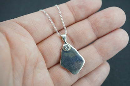 Moldavite Sterling Silver Medium Pendant