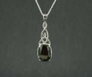 Cairngorm Quartz Sterling Silver Rectangular Celtic Pendant