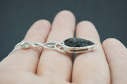 Cairngorm Quartz Sterling Silver Drop Celtic Pendant