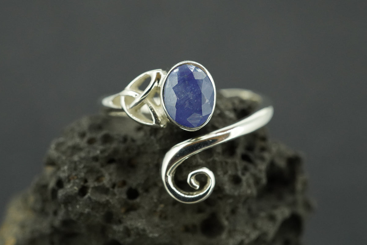 Madagascan Sapphire Sterling Silver Trinity Ring