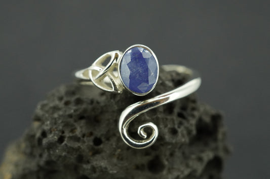 Madagascan Sapphire Sterling Silver Trinity Ring