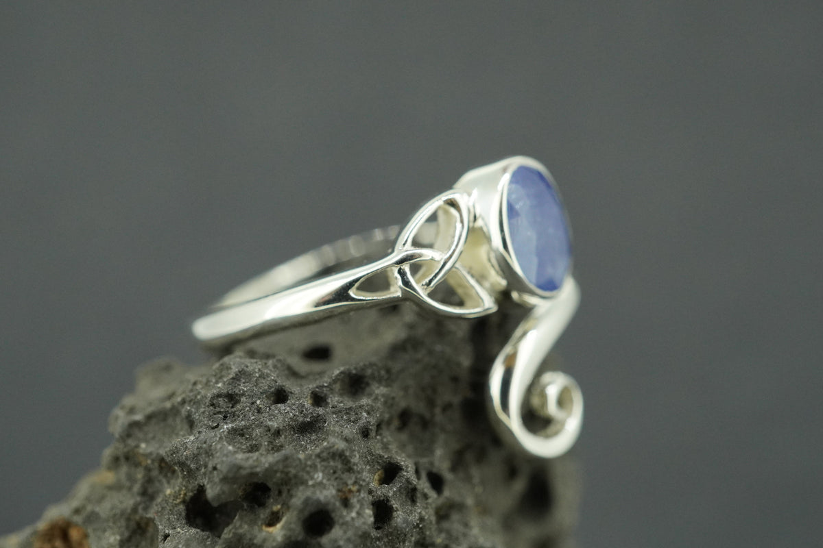 Madagascan Sapphire Sterling Silver Trinity Ring