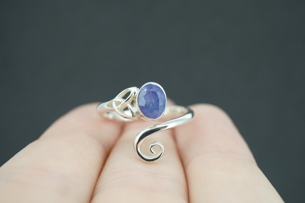 Madagascan Sapphire Sterling Silver Trinity Ring