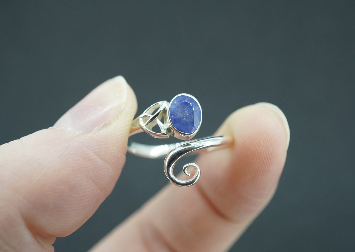 Madagascan Sapphire Sterling Silver Trinity Ring