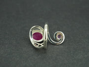 Vietnamese Ruby and Mozambique Pink Tourmaline Sterling Silver Swirl Ring