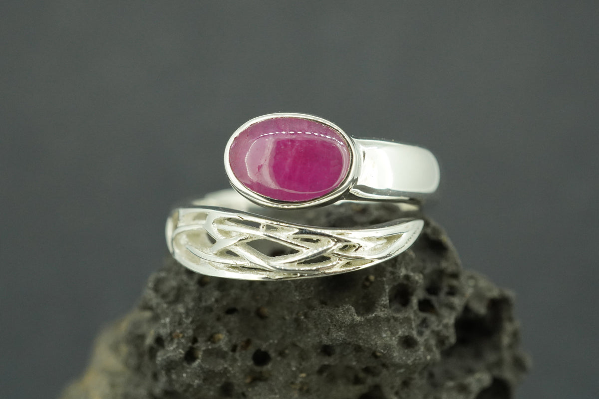 Vietnamese Ruby Sterling Silver Wrap Ring