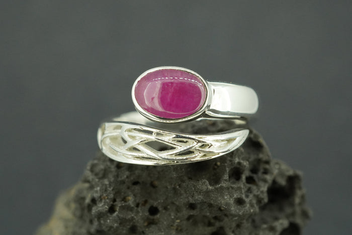Vietnamese Ruby Sterling Silver Wrap Ring