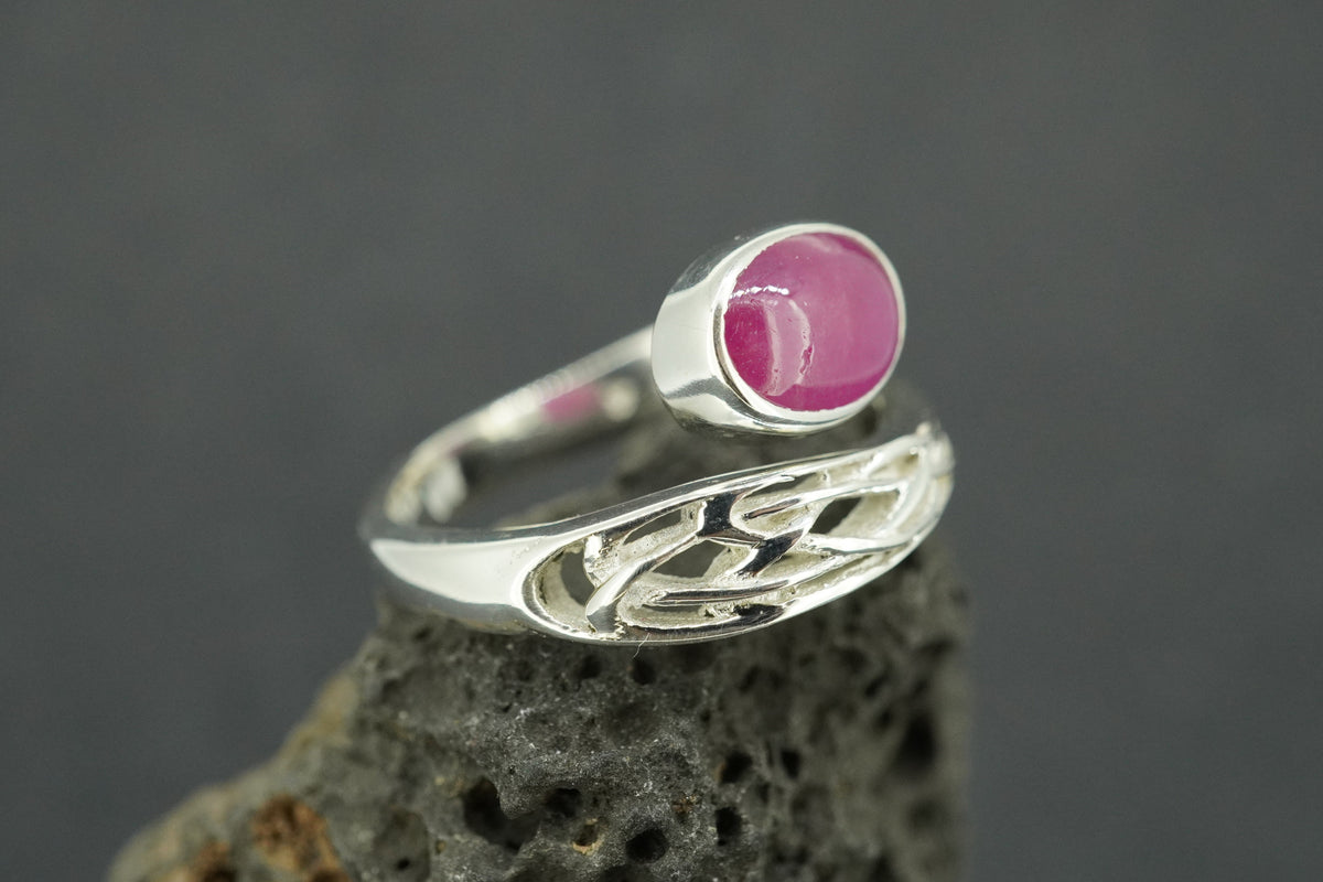 Vietnamese Ruby Sterling Silver Wrap Ring