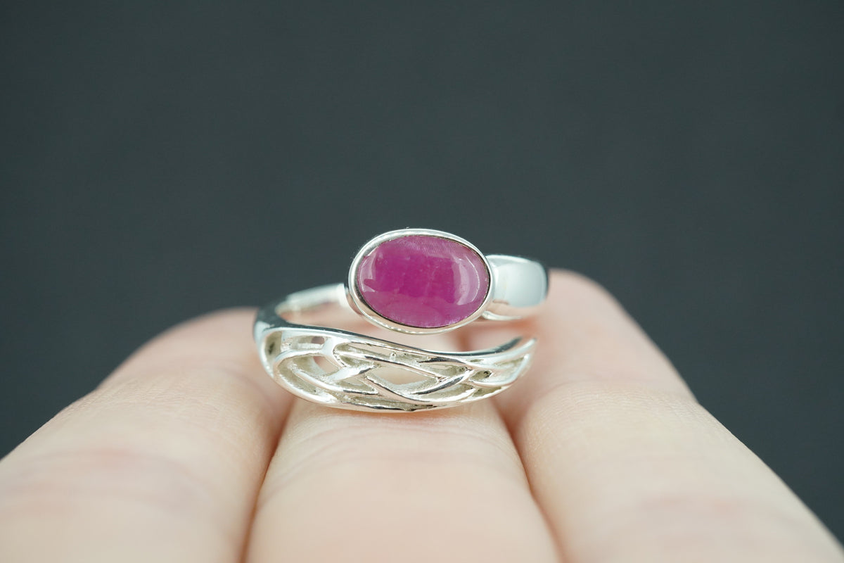 Vietnamese Ruby Sterling Silver Wrap Ring