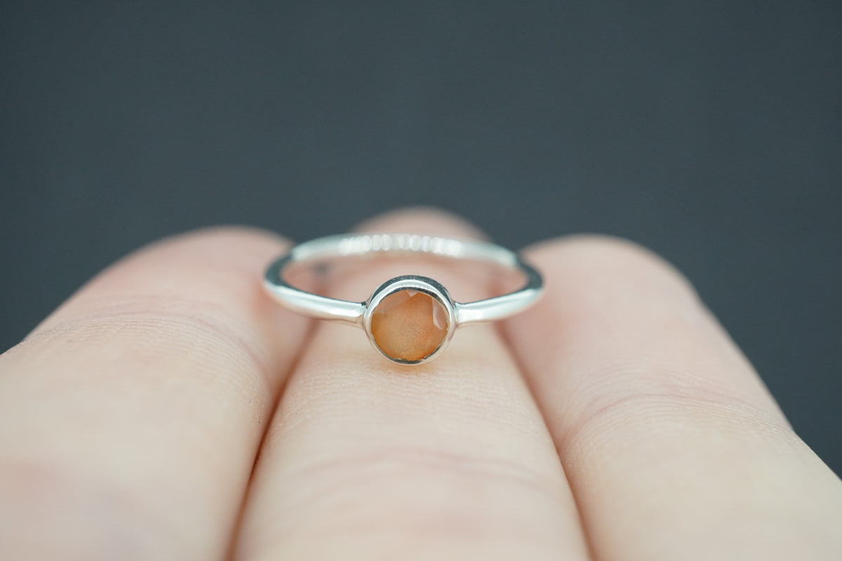 Scottish Carnelian Sterling Silver Petite Ring
