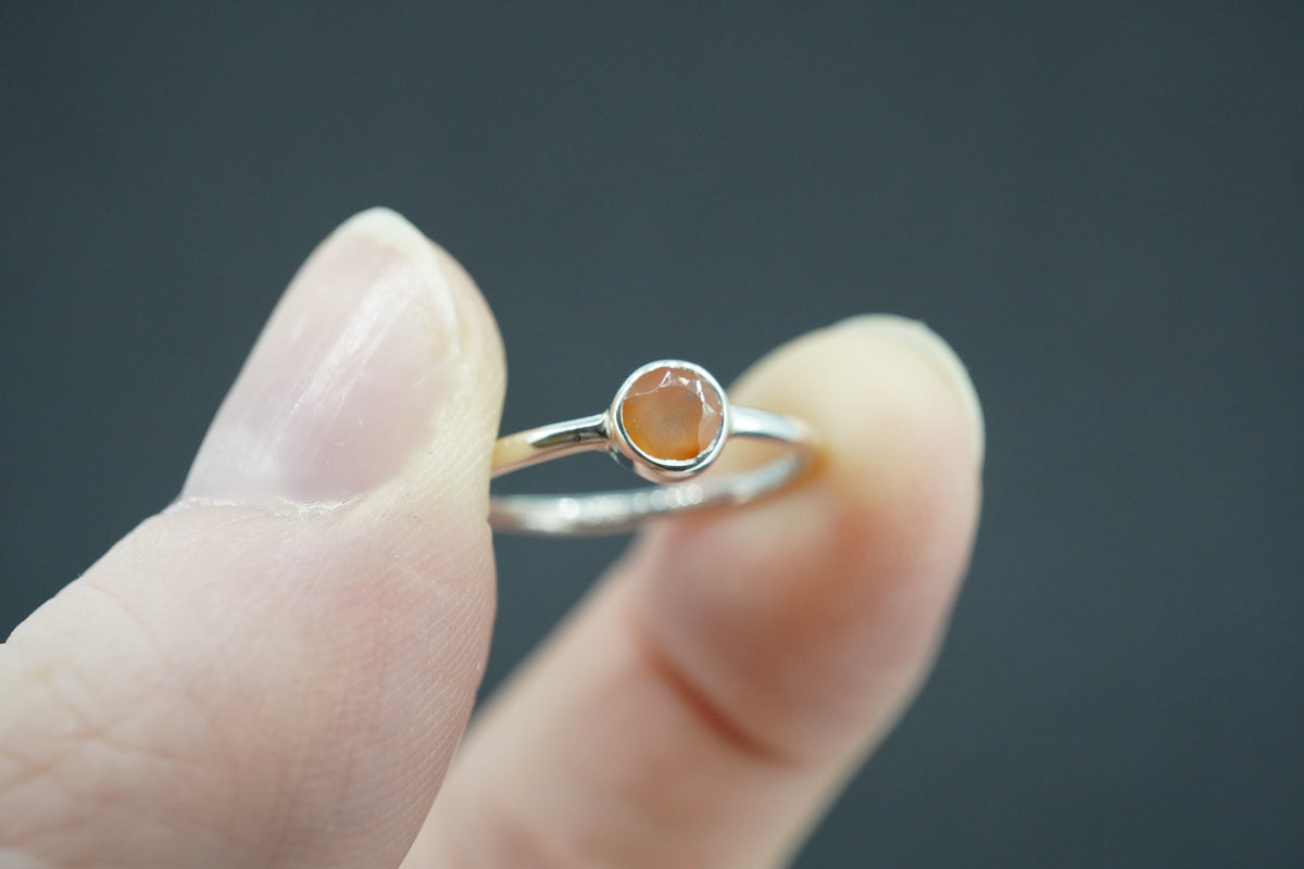 Scottish Carnelian Sterling Silver Petite Ring