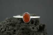 Scottish Carnelian Sterling Silver Petite Oval Ring