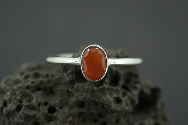 Scottish Carnelian Sterling Silver Petite Oval Ring