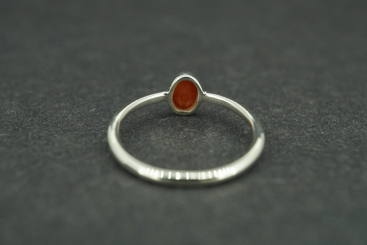 Scottish Carnelian Sterling Silver Petite Oval Ring