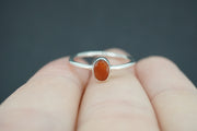 Scottish Carnelian Sterling Silver Petite Oval Ring