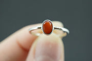Scottish Carnelian Sterling Silver Petite Oval Ring