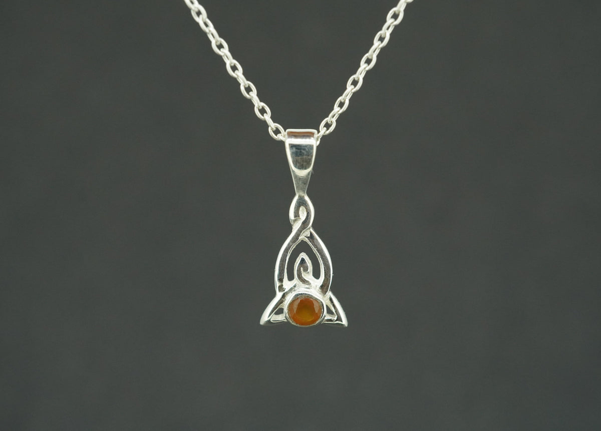 Scottish Carnelian Sterling Silver Celtic Pendant