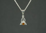 Scottish Carnelian Sterling Silver Celtic Pendant
