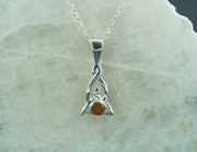 Scottish Carnelian Sterling Silver Celtic Pendant
