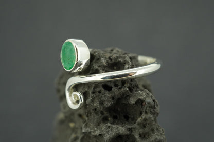 Emerald Sterling Silver Celtic Ring