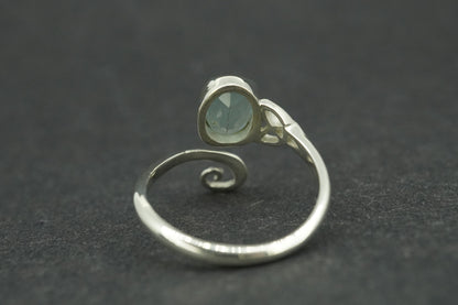 Aquamarine Sterling Silver Trinity Ring