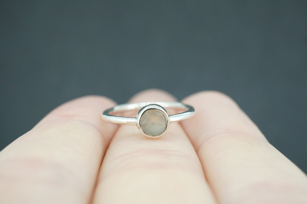 Scottish Chalcedony Sterling Silver Petite Ring