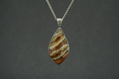 Woolly Mammoth Molar Sterling Silver Pendant