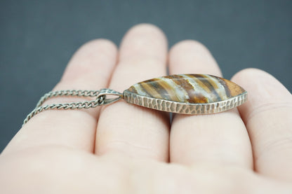 Woolly Mammoth Molar Sterling Silver Pendant