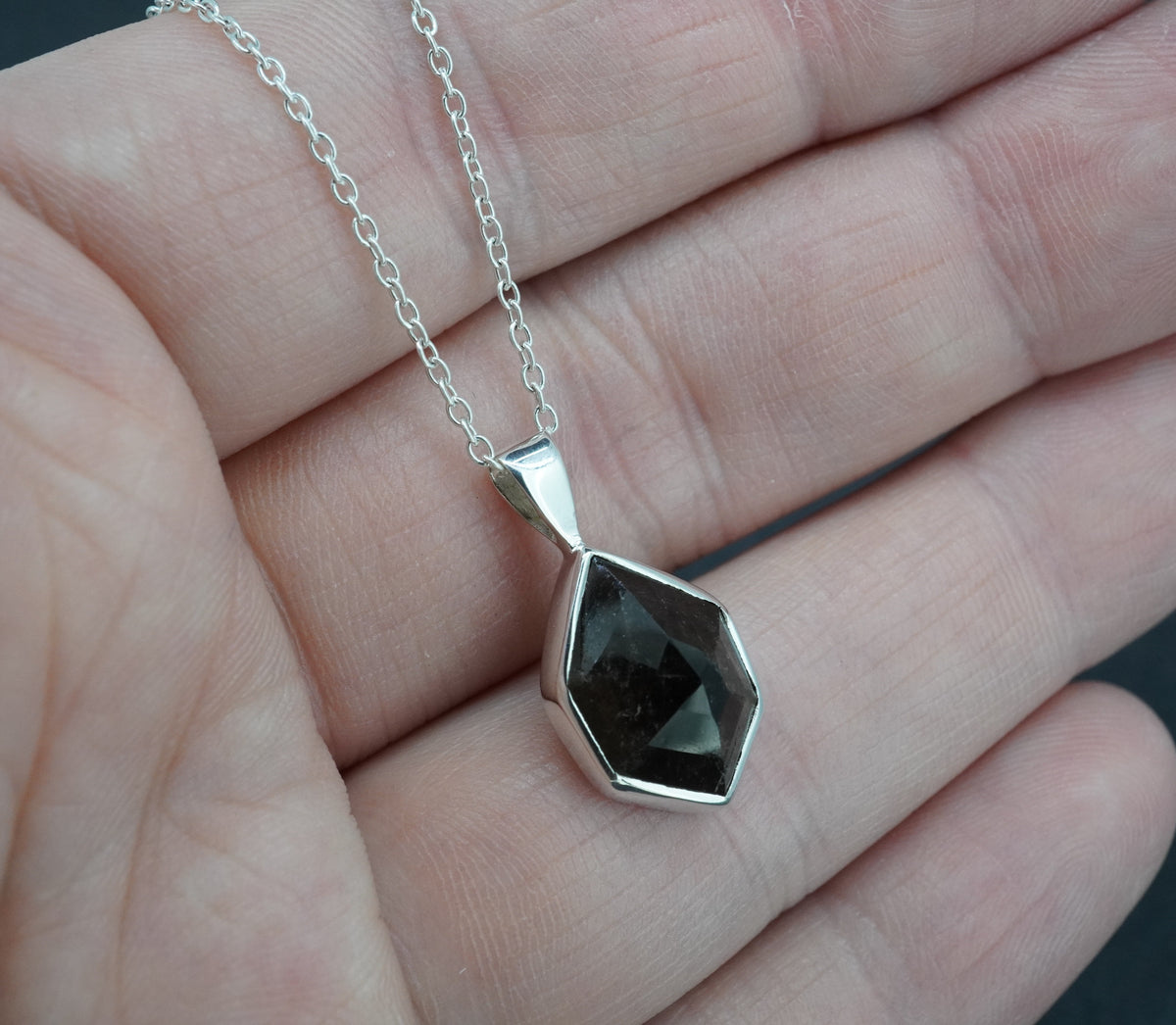 Cairngorm Quartz Sterling Silver Small Pendant