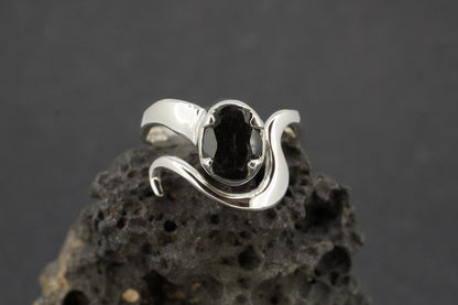 Cairngorm Quartz Sterling Silver Wave Ring